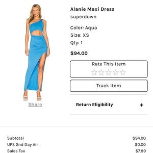 Blue cutout synched maxi - never worn!